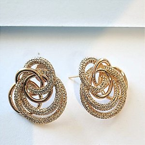 BRINCO LUXO FESTA CRAVEJADO BANHO ROSÊ18K