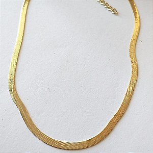 Choker - CHOKER GARGANTILHA FITA ITALIANA  35+5CM EXTENSOR + PING ARVORE FELIC 18K