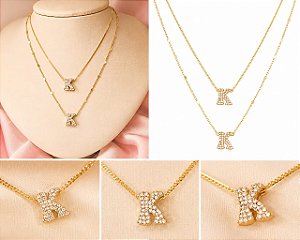 CONJ 2 PÇ CHOKER GROUMET E CHAPINHA 30+10CM E PONG
