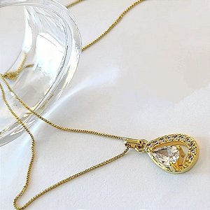 Conjunto - CJ 2 PÇ GARG VENEZ 45CM E PINGENTE ZIRCONIA GOTA