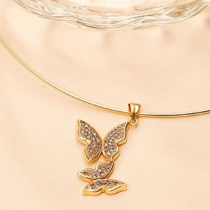 Conjunto - COLAR ARO ARTICUL PING BORBOL CRAVEJ