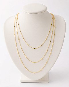 COLAR VENEZ TRIPLO COM BOLINHAS 40/45/50CM