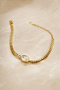 PULSEIRA ELO LÂMINA GRUMET C/ZIRC GOTA