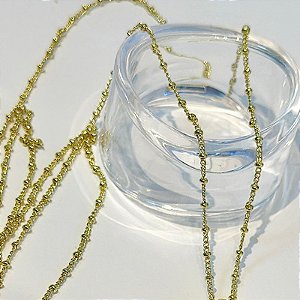 CORDÃO CORRENTE 80CM MODELO MELINDROSA COM BOLINHA