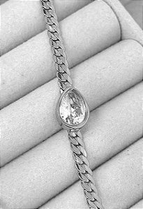 PULSEIRA ELO LÂMINA GRUMET C/ZIRC GOTA