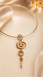 CONJ 2 PÇ CHOKER ARO COM FECHAM E PING LONGO CARAC