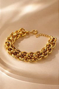 BRACELETE ELOS DUPLADOS DIÂMETRO 20MM COMPR 20+5CM