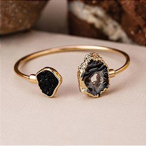 BRACELETE ARO  2 PEDRAS NATUR OPALA MAR/SELEN