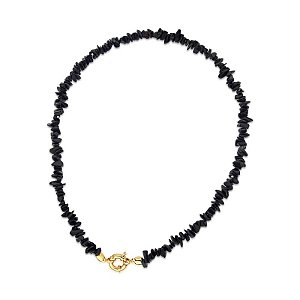 CHOKER COM PEDRAS NATURAIS DE CASCALHOS- ONIX
