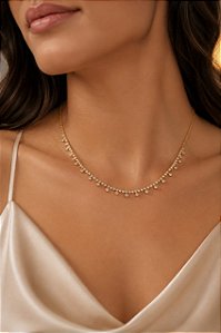 GARGANTILHA ESTILO RIVIERA COM PONTOS PENDENTES EM