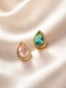 PINGENTE ZIRC GOTA COLORIDA C/BORDES CRAV