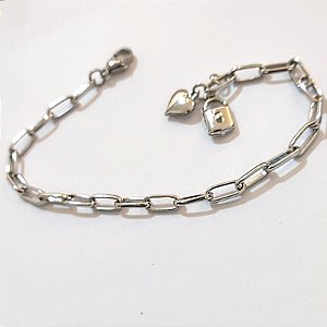 PULSEIRA CORAÇÃO E CADEADO 20CM