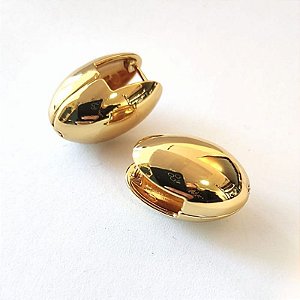 Brinco - BRINCO DUPLADO OVAL COM FECHO CLIC 24X15mm