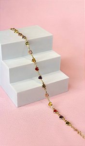 PULSEIRA MELINDROSA CORAÇÕES  ZIRC COLORIDAS