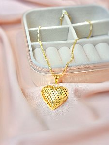 Conjunto - CONJUNTO 2PÇ GARG SINGAPURA 45CM E PING CORAÇÃO DUPLA FACE TELADO 18K