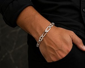 PULSEIRA BRACELETE ELO CHAPA 1X1
