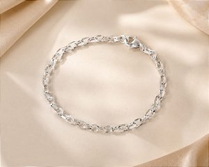 PULSEIRA ELO TIJOLINHO 18CM FECHO MOSQUETÃO