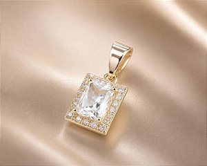 PINGENTE RETANGULAR CRAVEJ ZIRCONIA