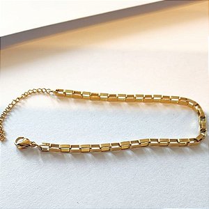 PULSEIRA CARTIER ELO QUADRADO CHATO 18+5CM EXTENSO