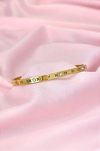 BRACELETE ARO COM NUMEROS ROMANOS E CRISTAIS