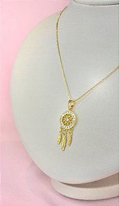 CONJ 2 PÇ CORDÃO VENEZ 60 + PING MANDALA C/PENAS C