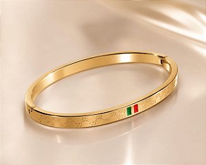 BRACELETE ARO RENDADO VENDE/VERMELHO 8MM