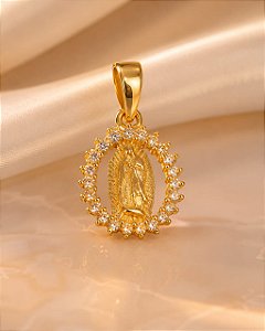 PINGENTE NOSSA SENHORA DE FATIMA CRAVEJ ZIRC NO EN