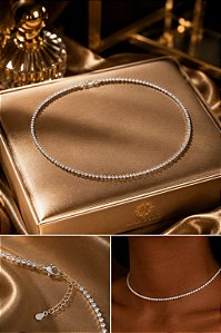 CHOKER RIVIERA TRIANG ZIRC 3X2MM