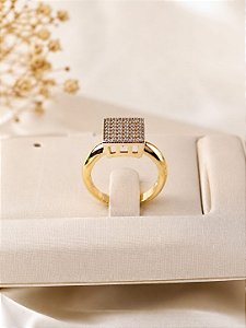 ANEL LUXO CHUVEIRO QUADRADO CRAVEJADO COM ZIRC E R