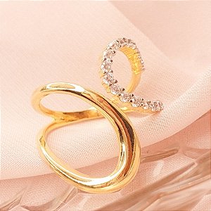 ANEL DUO GOTAS EM ZIRCONIAS 3mm
