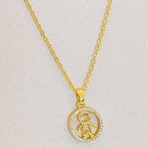 Conjunto - CONJ 2PÇ GARG CADEADO 45 + PING MENINO CURCULO CRAVEJADO
