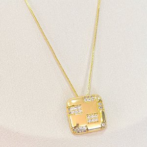Conjunto - CONJ 2PÇ GARG VENEZ 45+5CM E PING QUADRADO LUXO CRAV ZIRC