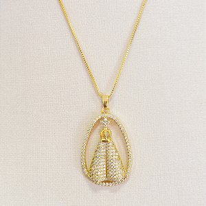 Conjunto - CONJ 2PÇ GARG VENEZ 60CM + PING N SRA APARECIDA CRAVEJ ZIRC