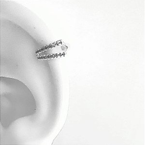 FAKE PIERCING EM ZIRCONIA PRATA