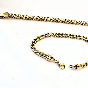 PULSEIRA BRACELETE MASCULINO GROUMET DUPLO ELOS 3X