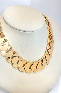CHOKER  LUXO ESCAMAS, FECHO BÓIA ESPECIAL 40+5CM