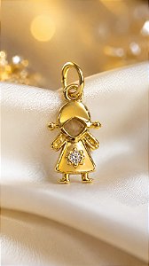 PINGENTE MENINA C/MINI ZIRC CENTRAL