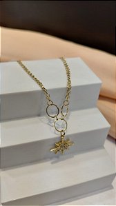 PULSEIRA CIRCULOS E  ESRELA PENDENTE CRAVEJ ZIRC