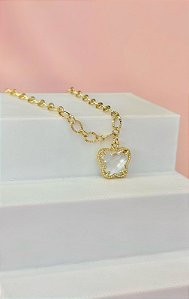 PULSEIRA ELOS DIAMANTADOS E PING BORBOLETA CRISTAL