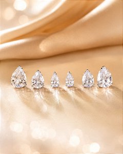 BRINCO TRIO COM PONTO GOTAS EM ZIRC CRISTAL