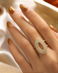 ANEL OVAL LUXO CRAV ZIRC