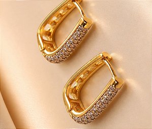 ARGOLIA QUADRADO CRAVEJADO ZIRCONIAS E RODIO LUXO