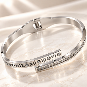 BRACELETE ARO CRUZADO E CRISTAIS NAVETE