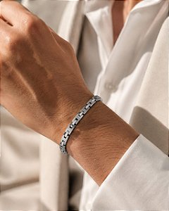 BRACELETE MASCULINO SEQUENCIAL AÇO 22CM