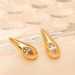 Brinco - BRINCO MINI GOTA COM ZIRCONIA CRISTAL