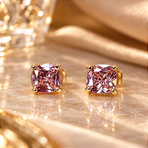 Brinco - BRINCO PONTO DE LUZ ZIRCONIA ROSA