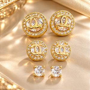 Brinco - BRINCO TRIO LUXO CHANEL