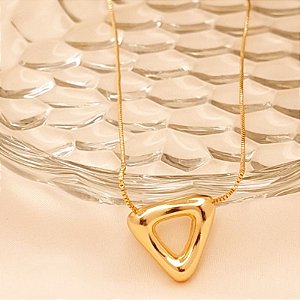 Conjunto - COLAR VENEZ C PING TRIANGULO MINIMALISTA 40+ 5 CM