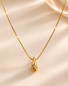 Conjunto - CONJ 2 PÇ GARGANTILHA VENEZIANA DE 45CM- E PING COTA COM ZIRC ENCRUSTADA18K