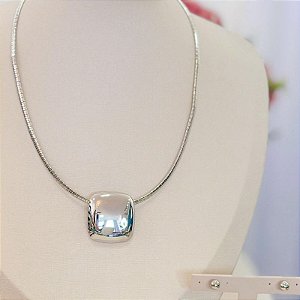 Conjunto - CONJ GARG ARO E PINGENTE QUADRADO + BRINCOS ESFERA
